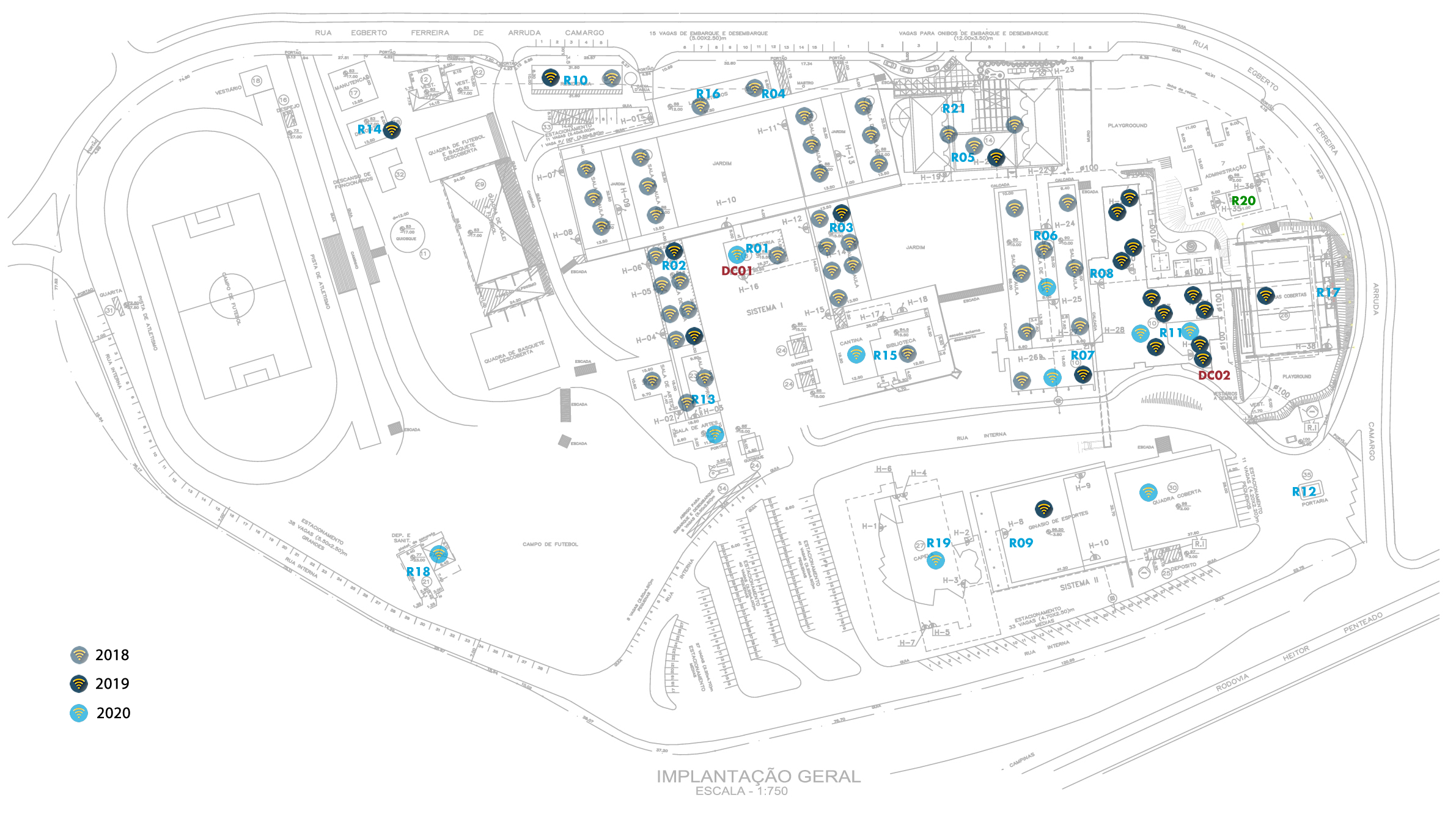 mapa do ambiente wi-fi